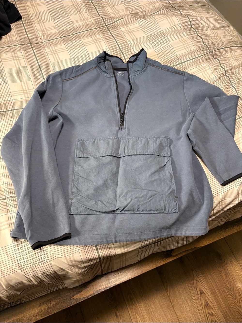 Old Navy Slate Blue Pullover Quarter-Zip Sweater